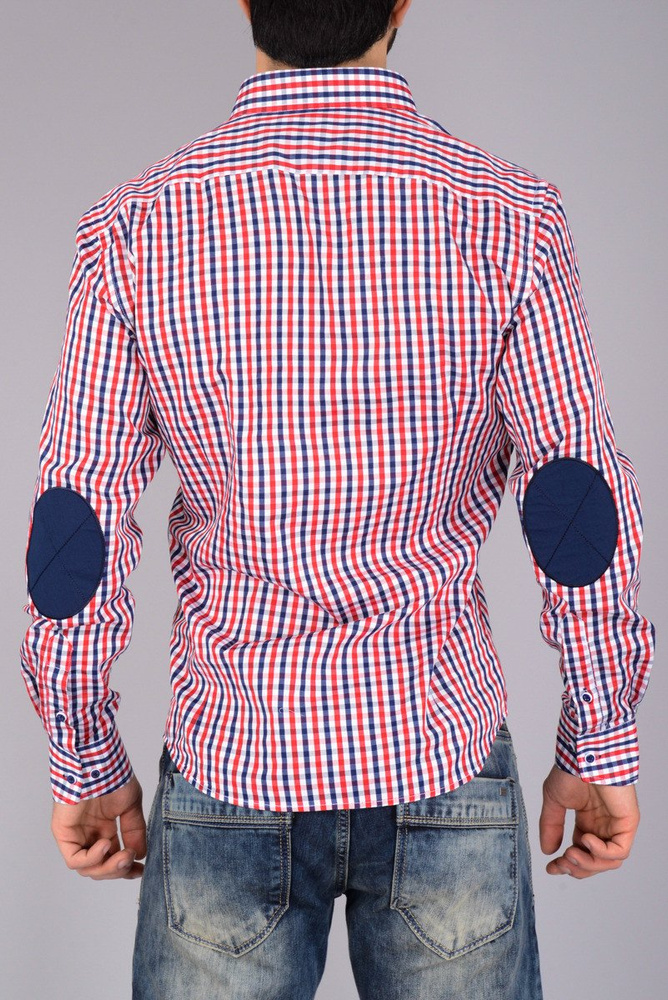 Elegancka Męska Koszula Łaty Kratka