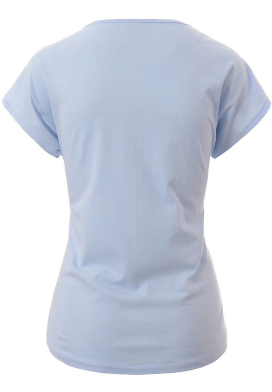 Damska Koszulka Krótki Rękaw T-Shirt Nadruk Zegar Błękitna