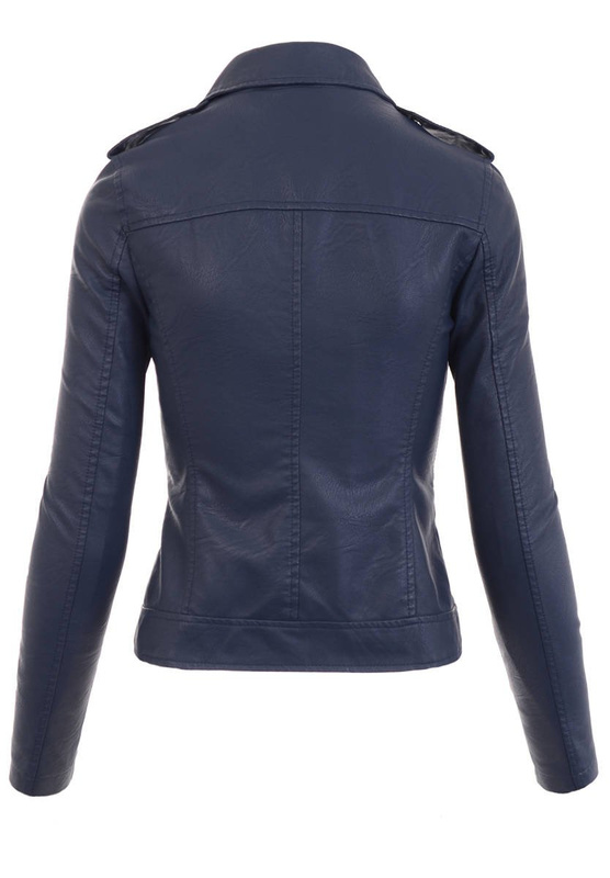 Damska Kurtka Ramoneska Zofia Granatowa