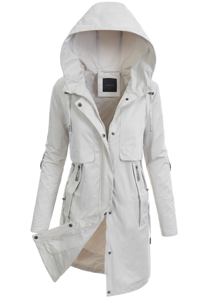 Damska Kurtka Parka Wiosenna Sofia Ecru