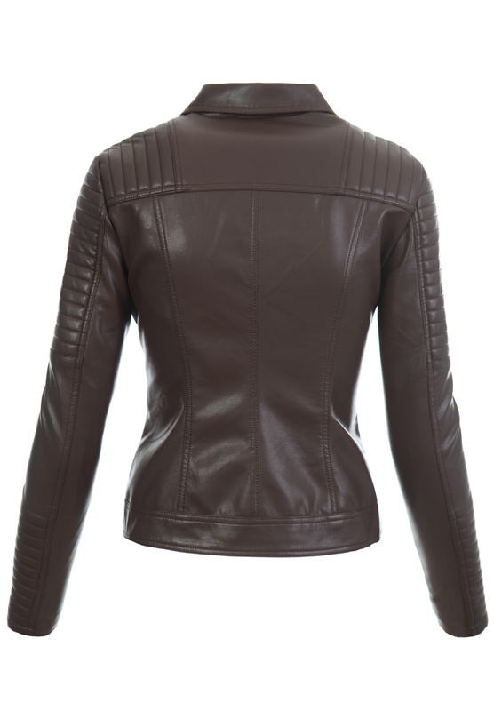 Damska Kurtka Ramoneska Angela Brązowa