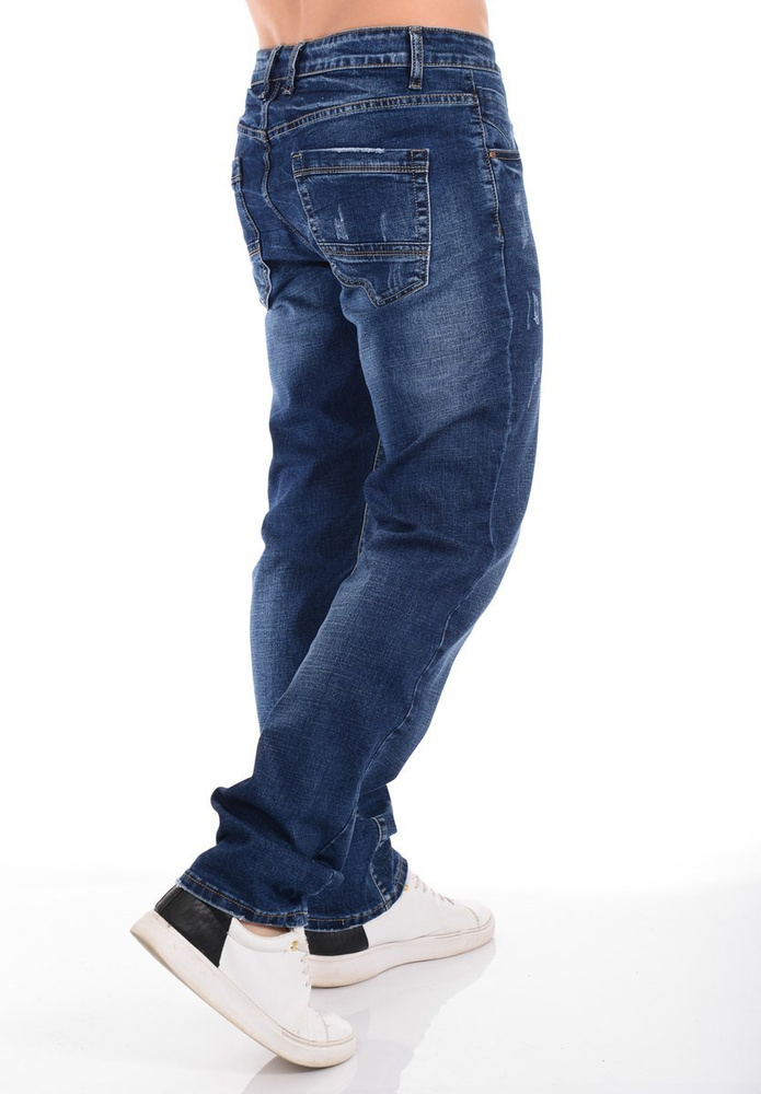 Męskie Spodnie Jeansowe Granatowe