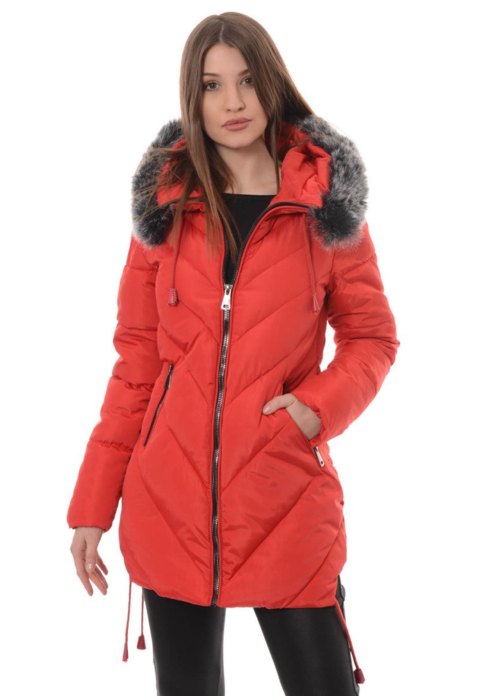 Damska Zimowa Kurtka Ortalionowa Lucyna Czerwona