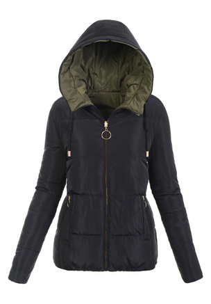 Damska Kurtka Ortalionowa Dwustronna Nastia Czarna