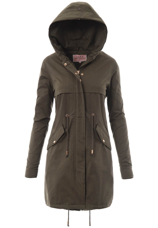 Damska Kurtka Parka Zimowa 2w1 Zielona