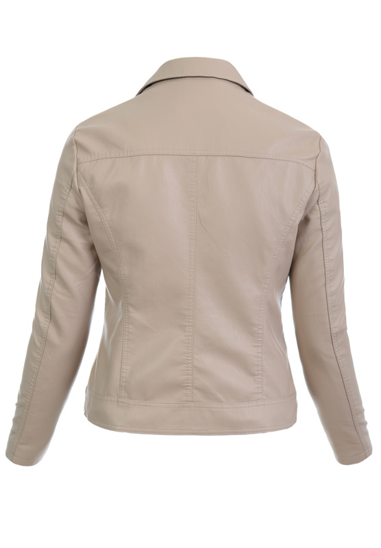 Damska Kurtka Ramoneska Alana Beżowa