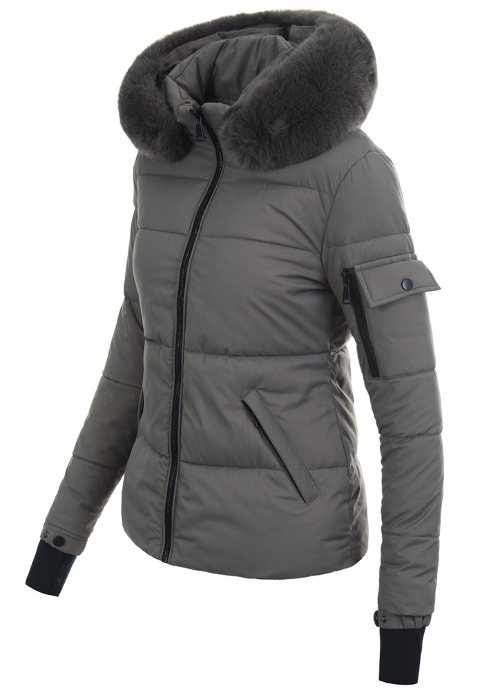 Damska Kurtka Zimowa Florentyna Grafitowa