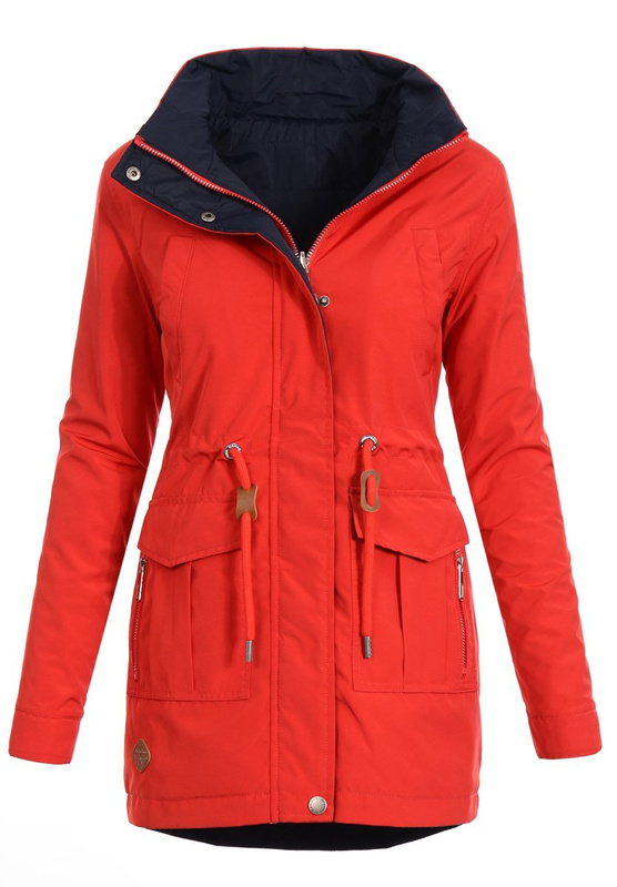 Kurtka Dwustronna Claudia Wiosenna Czerwono - Granatowa