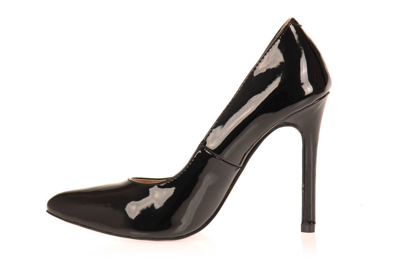 Czółenka Szpilki Szpic Lakier Vices Czarne