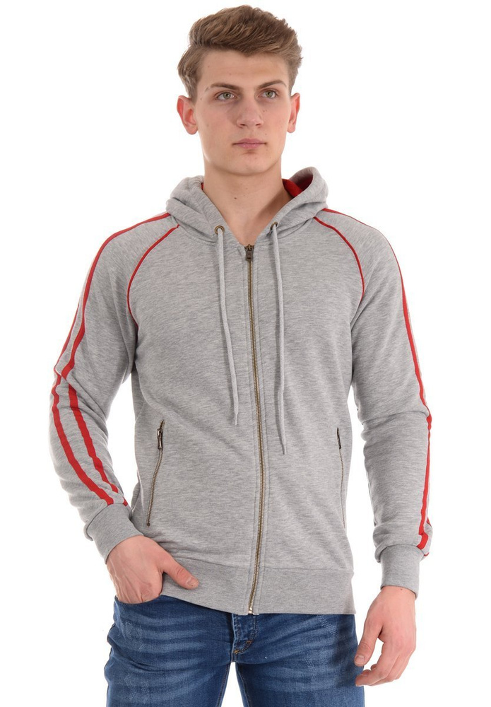 Męska Bluza Z Kapturem Szara