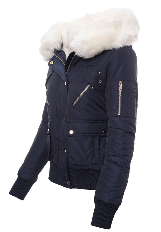 Damska Zimowa Kurtka Bomberka Beata Granatowa