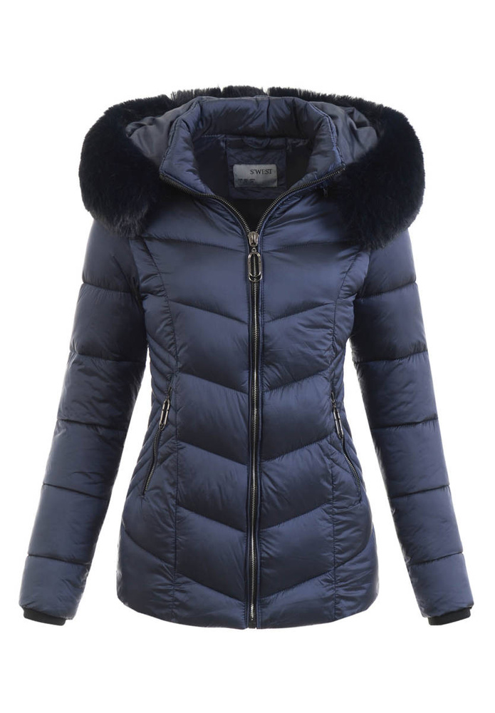 Kurtka Zimowa Pikowana Żaneta Granatowa