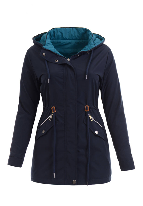 Parka Wiosenna Dwustronna Marina Granatowo Morska
