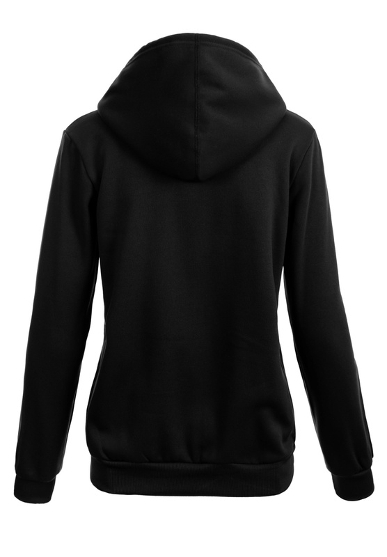Damska Bluza Z Kapturem Rozsuwana Czarna