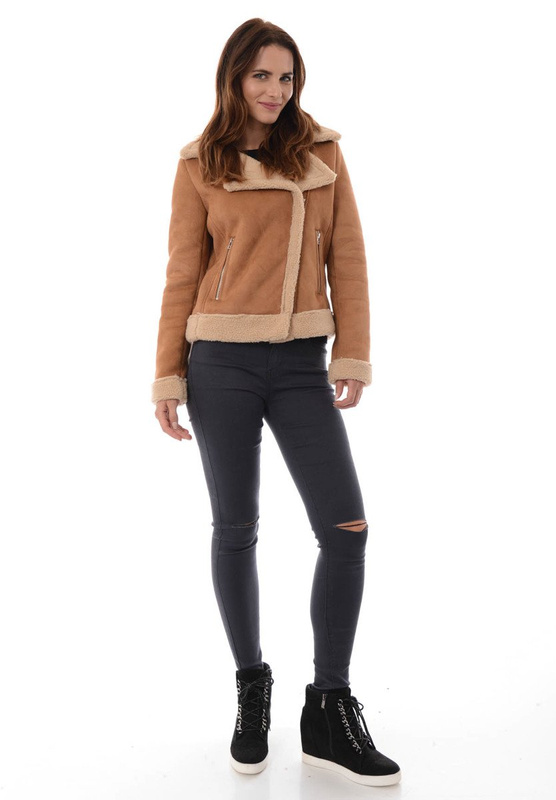 Damska Kurtka Kożuszek Zimowy Eleonora Brązowy