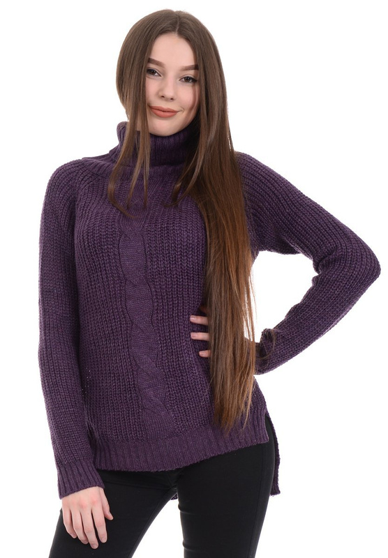Damski Sweter Golf Fioletowy
