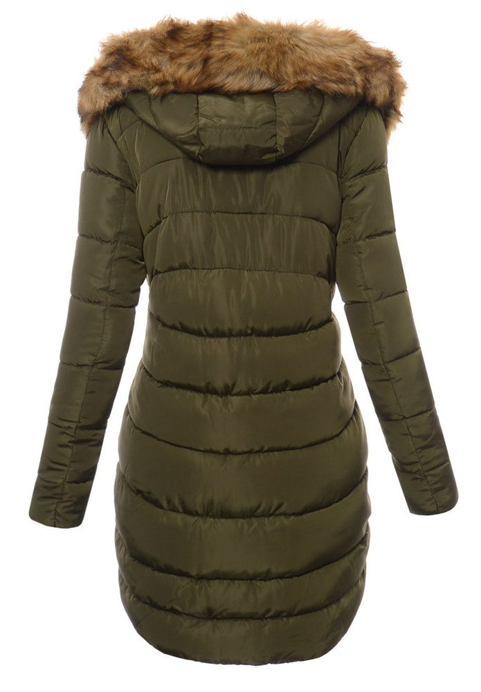 Damska Długa Zimowa Kurtka Ortalionowa Sara Zielona