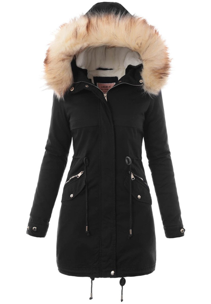 Damska Kurtka Parka Zimowa 2w1 Melka Czarna