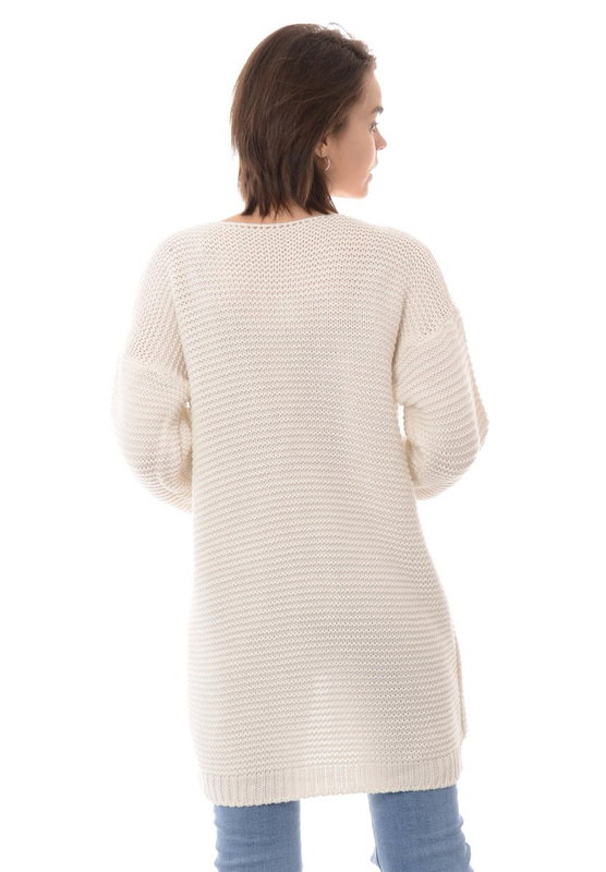 Damski Kardigan Sweterek Oversize Ecru