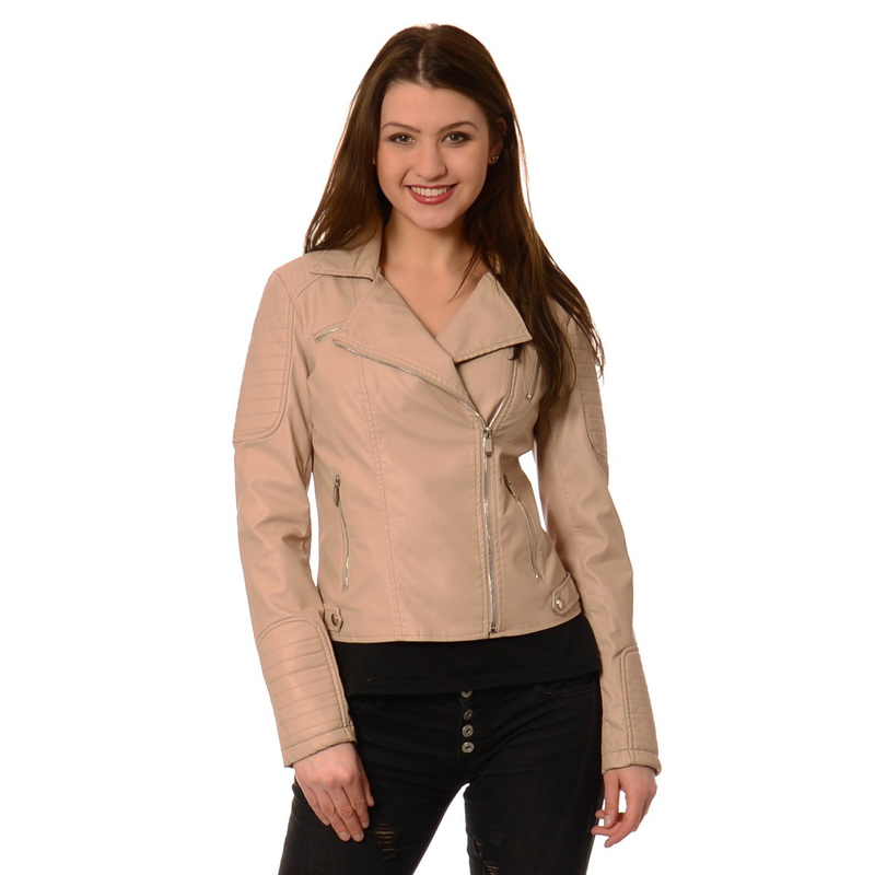 Damska Kurtka Ramoneska Evelina Beżowa