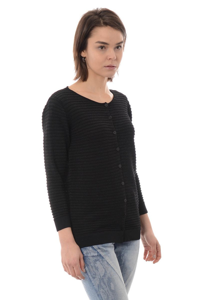 Damska Bluzka Sweterek Zapinany Czarny