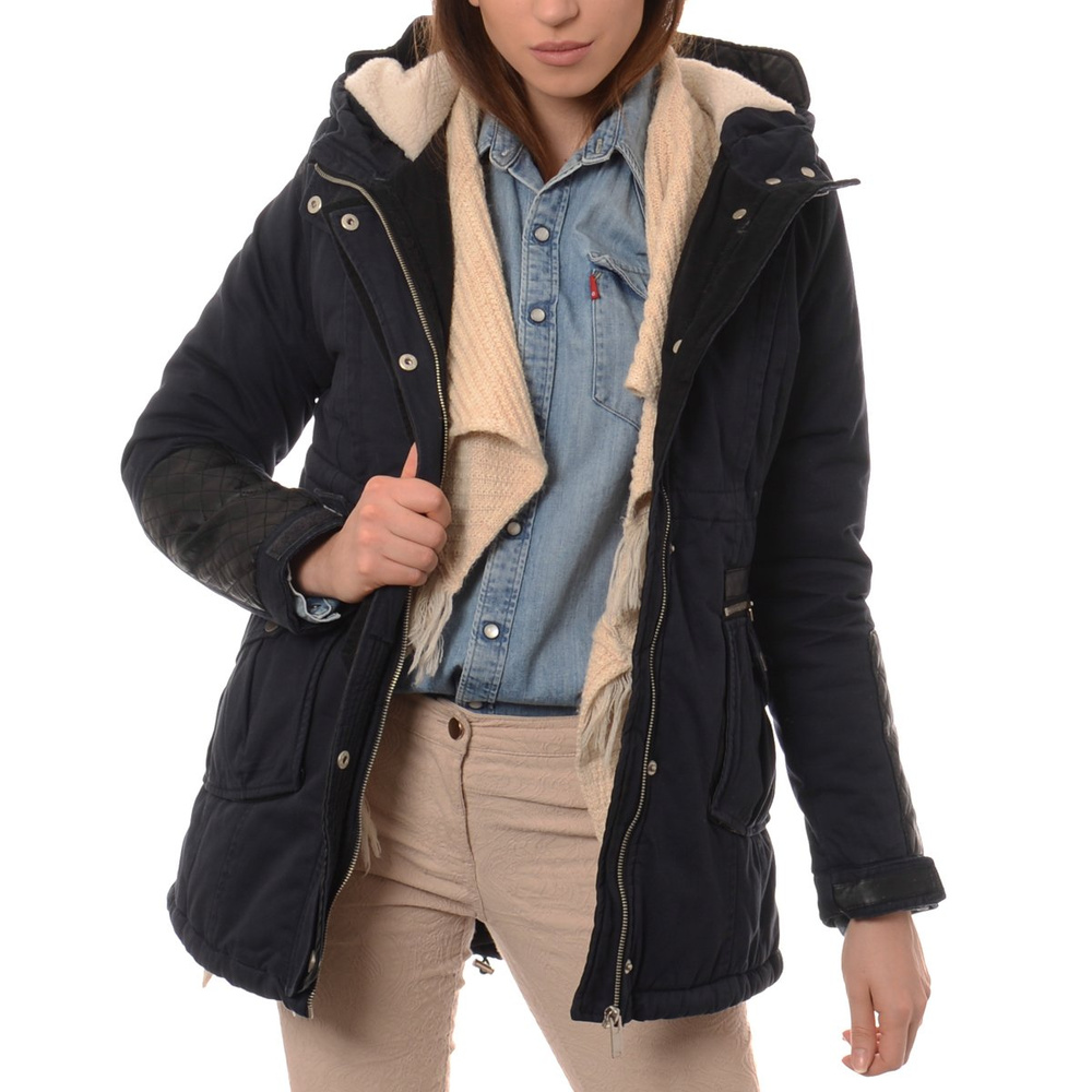 Damska Zimowa Parka Kurtka Granatowa (591)