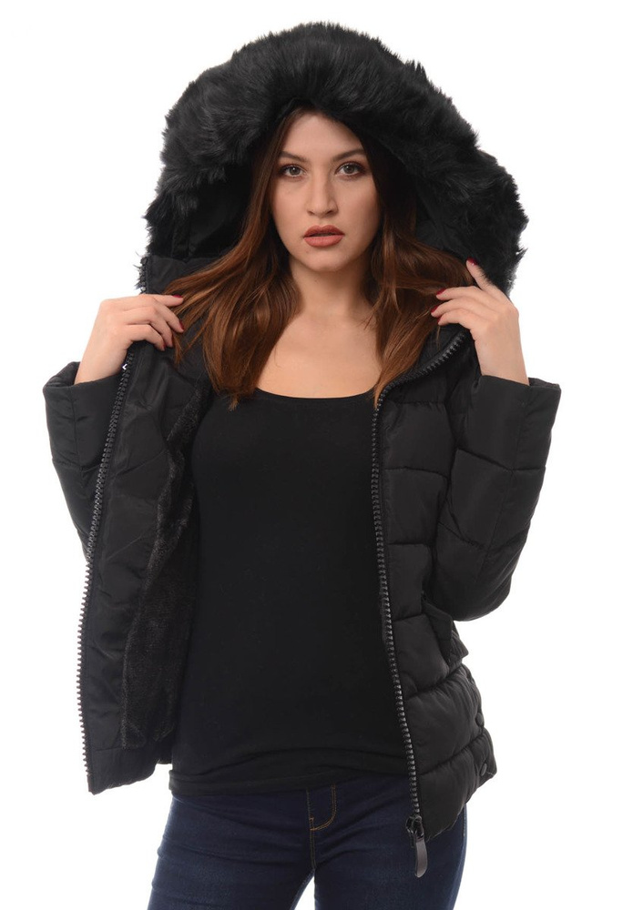 Damska Zimowa Kurtka Ortalionowa Sonia Czarna