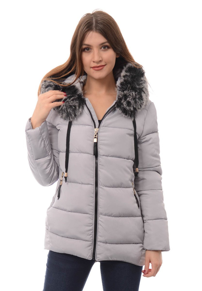 Damska Zimowa Kurtka Ortalionowa Melani Szara