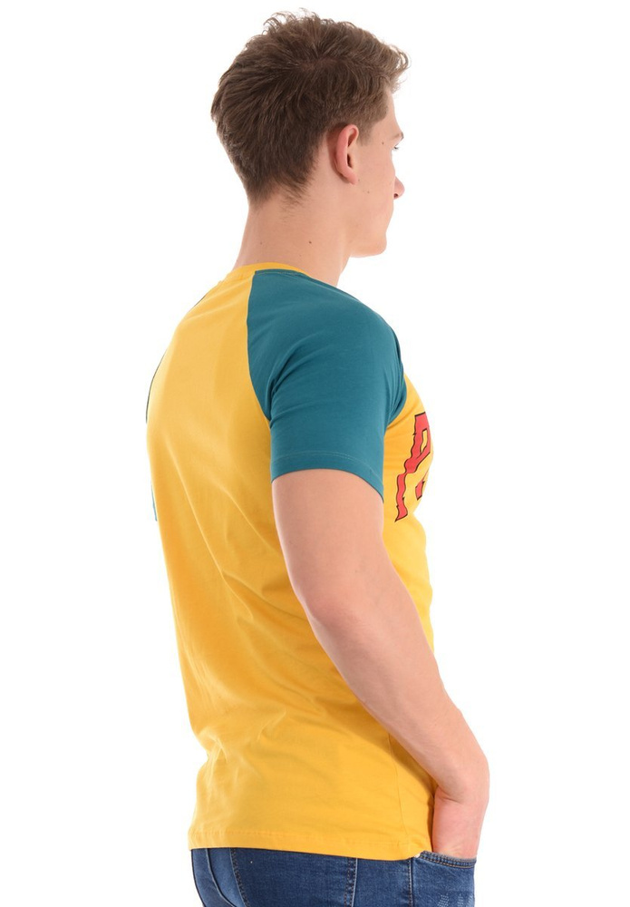 Męska Koszulka T-Shirt Nadruk Żółta