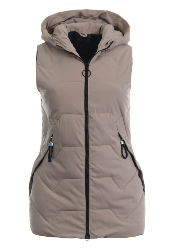 Damska Kamizelka Bezrękawnik Marcela Beżowy