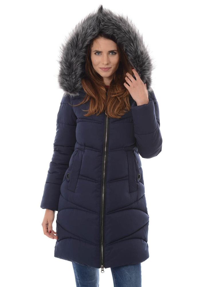 Damska Zimowa Kurtka Ortalionowa Klementyna Granatowa
