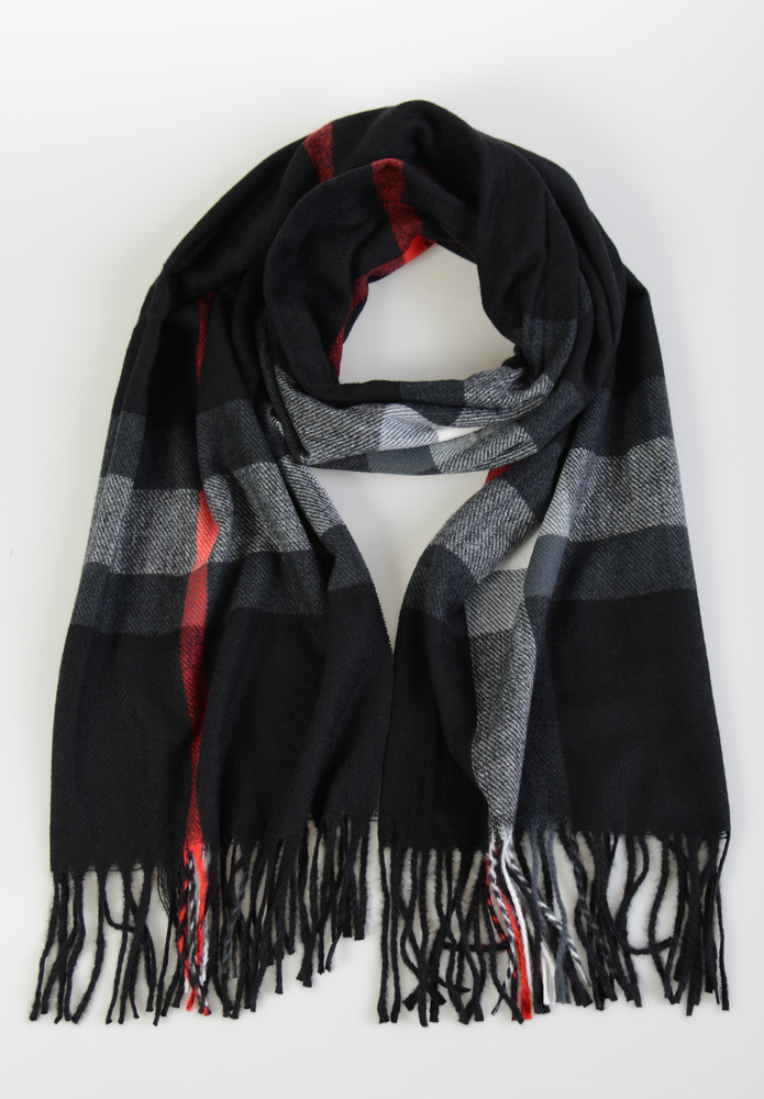 Szal Damski Czarny W Kratę