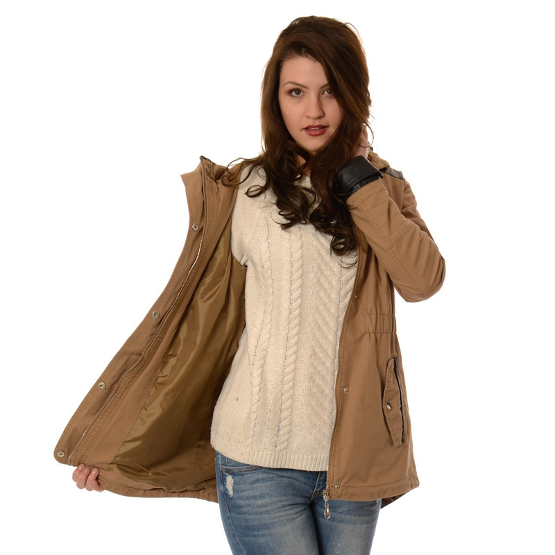 Damska Kurtka Parka Przejściowa Juliette Beżowa