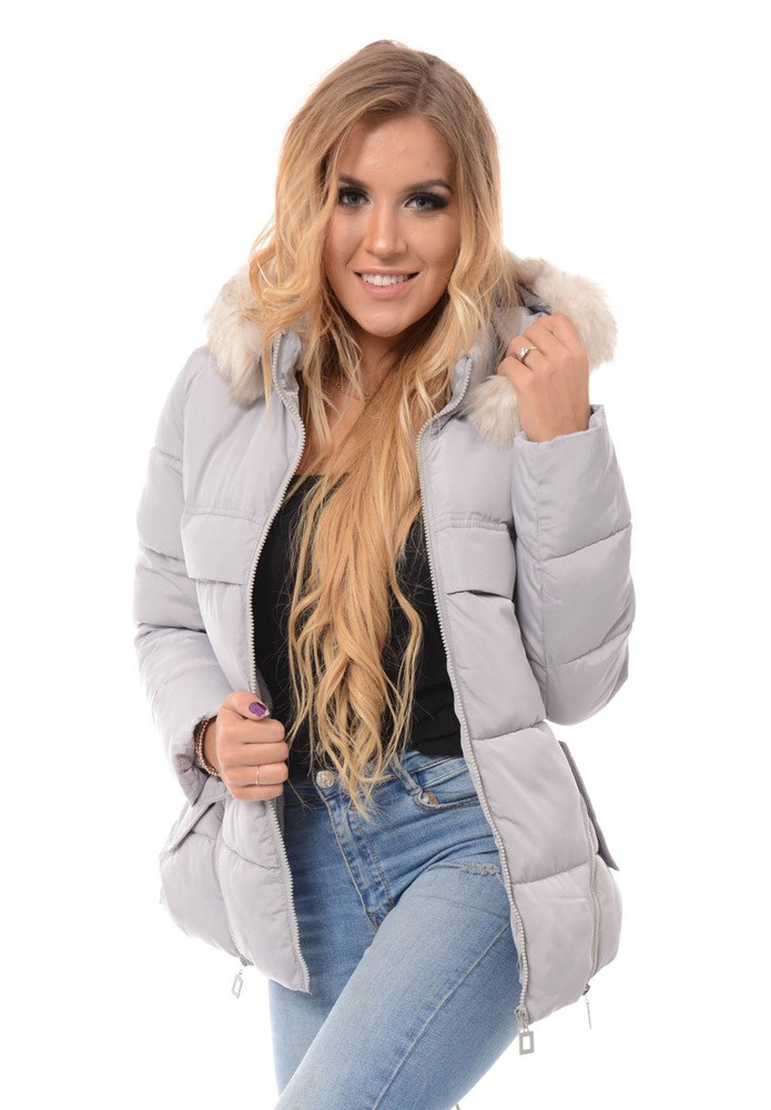 Damska Zimowa Kurtka Szara