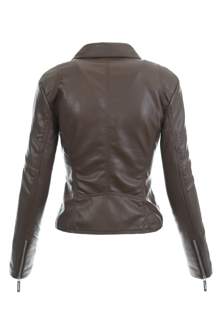 Damska Kurtka Ramoneska Aida Brązowa