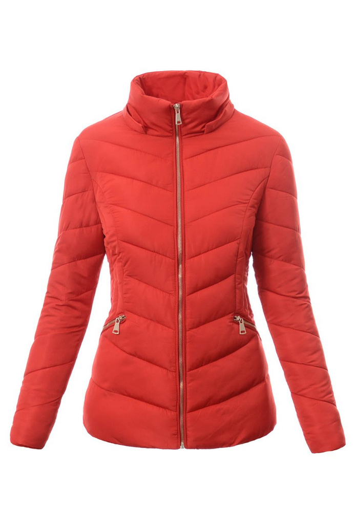 Damska Zimowa Kurtka Ortalionowa Czerwona