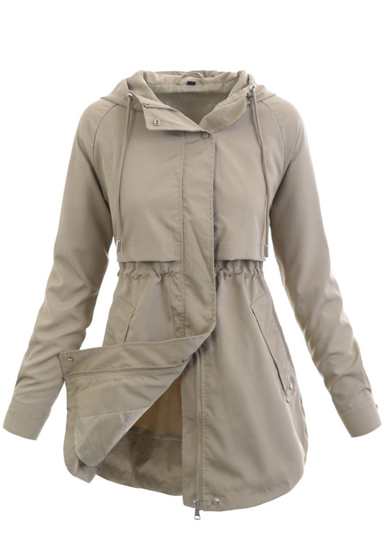 Damska Wiosenna Kurtka Carla Oliwkowa