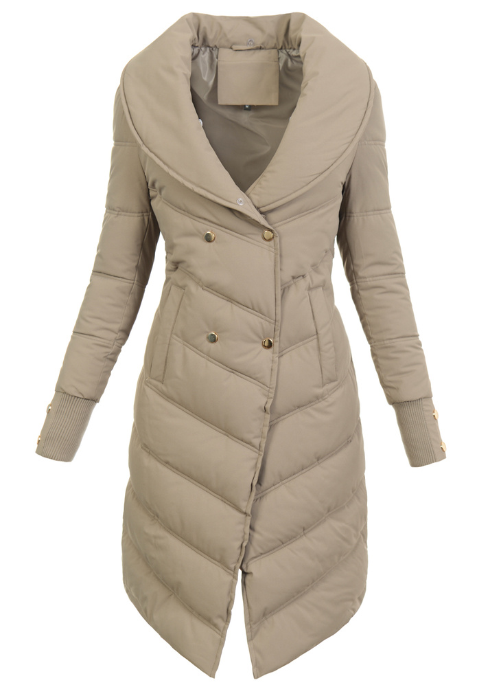 Damska Kurtka Zimowa Bronisława Ciemno Beżowa