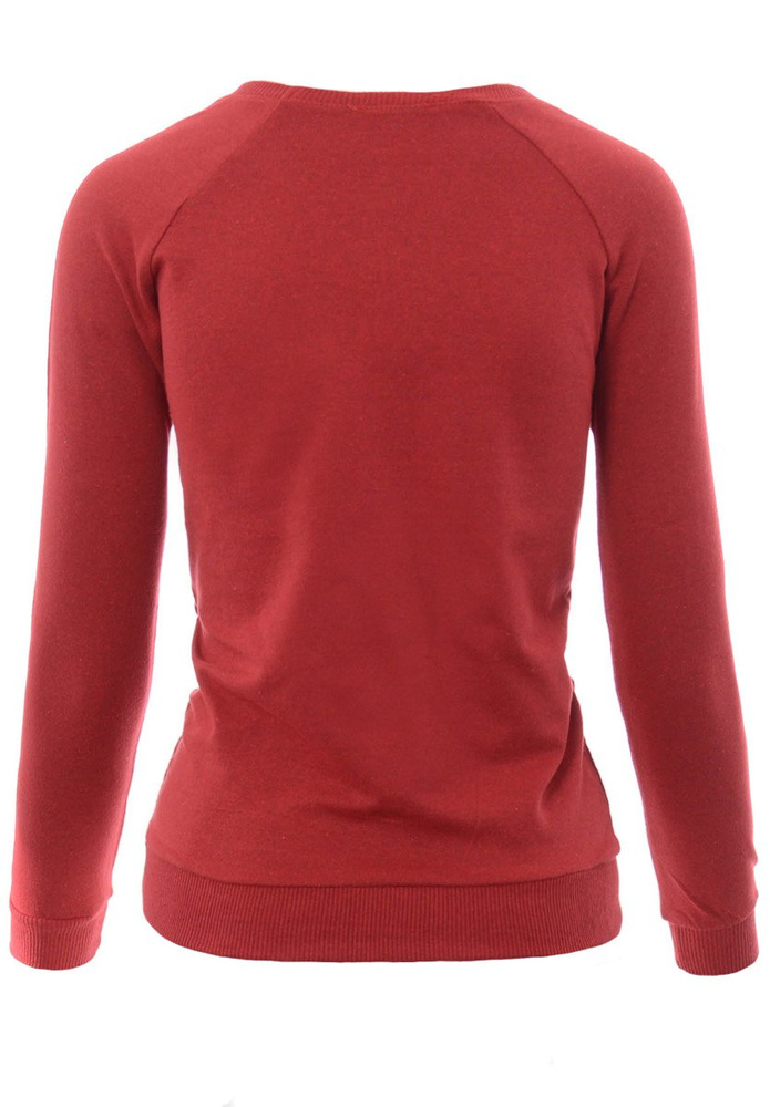 Damska Bluza Bawełniana Nadruk NEW YORK Bordowa