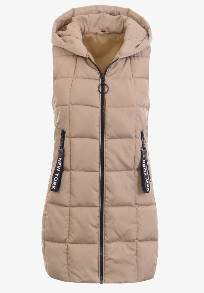 Damska Kamizelka Bezrękawnik Marietta Beżowy