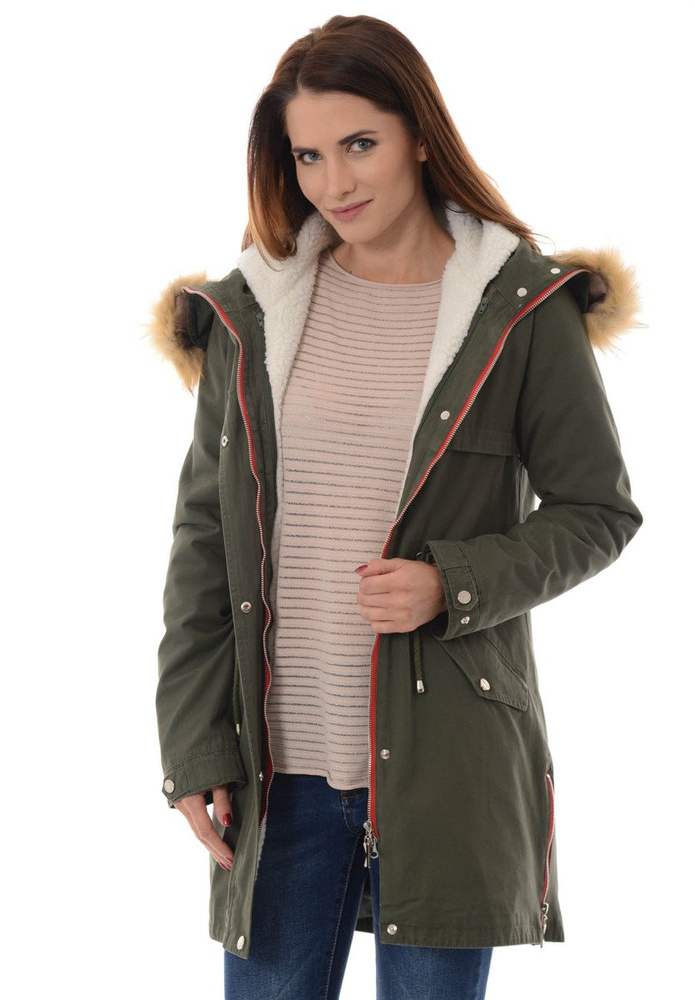 Damska Kurtka Parka Zimowa 2w1 Nataly Zielona