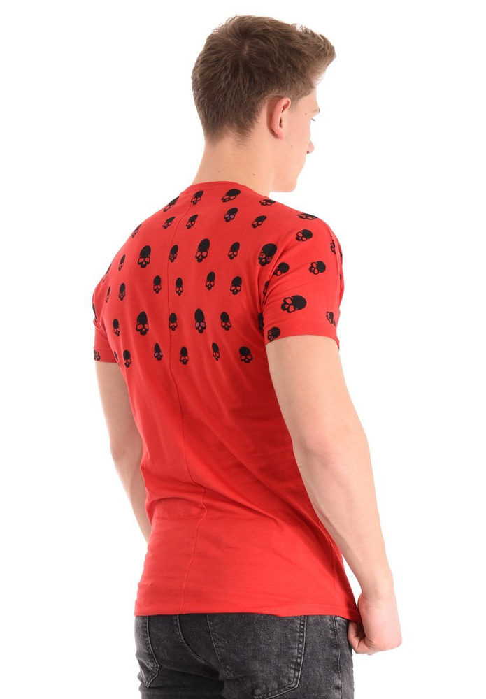 Męska Koszulka T-Shirt Nadruk Czerwona