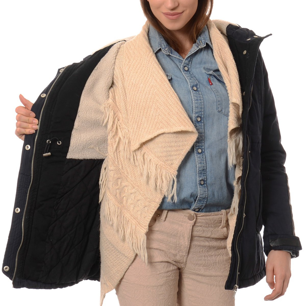 Damska Zimowa Parka Kurtka Granatowa (591)