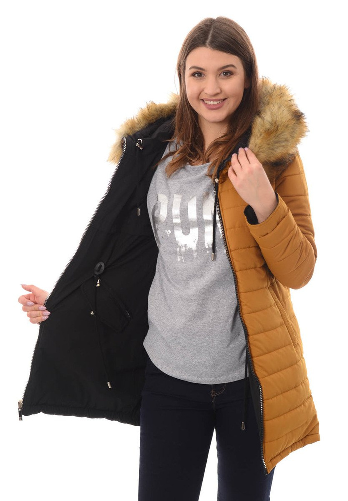 Damska Dwustronna Zimowa Kurtka Ortalionowa Molly Czarna