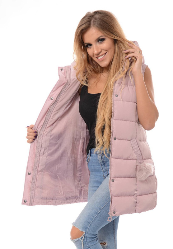 Damska Kamizelka Bezrękawnik Różowy