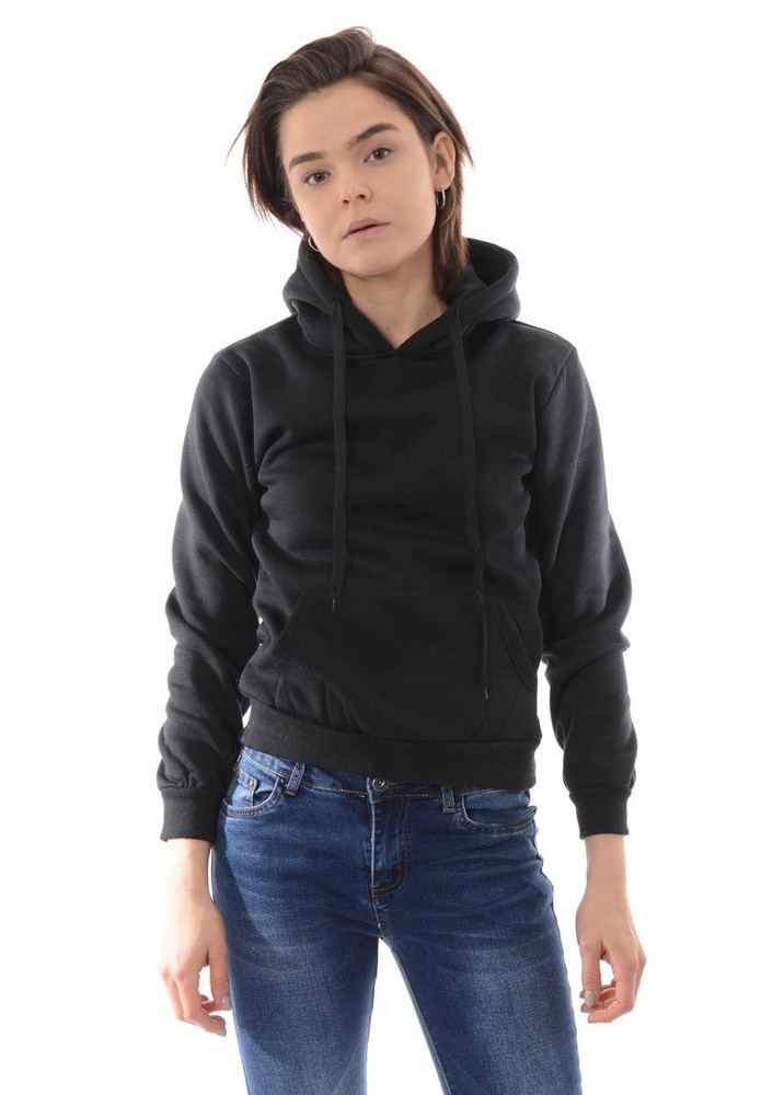 Damska Bluza Bawełniana Z Kapturem Czarna