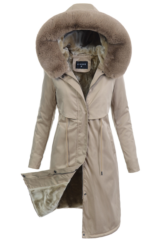 Damska Kurtka Parka Zimowa Natalia Beżowa