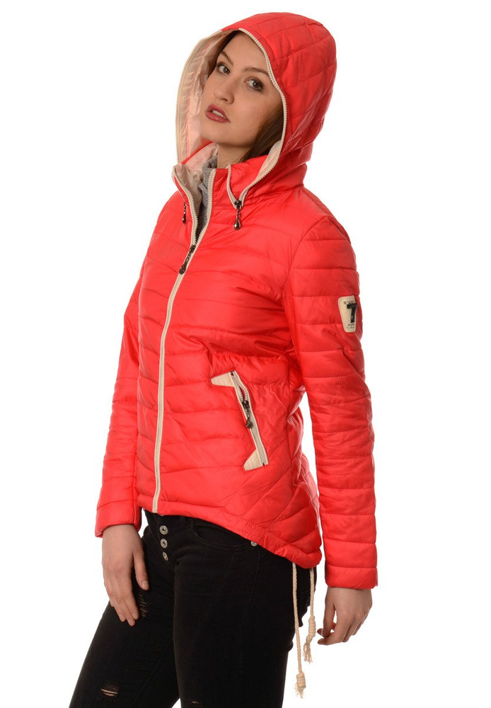 Damska Jesienna Kurtka Ortalionowa Eva Malinowa