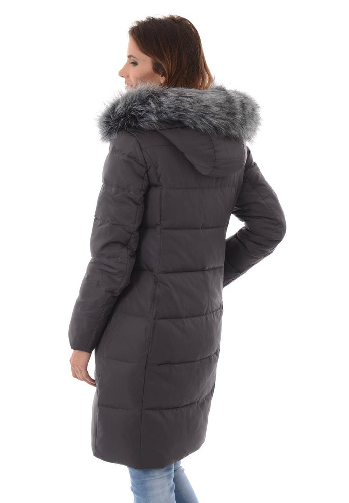 Damska Zimowa Kurtka Ortalionowa Grafitowa