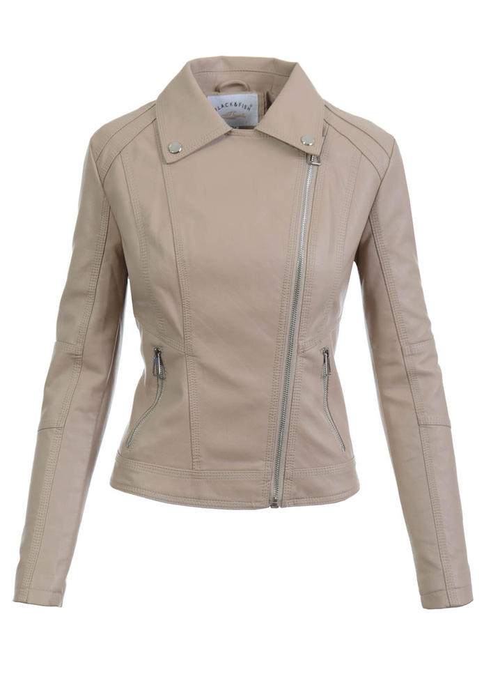 Damska Kurtka Ramoneska Matilda Beżowa